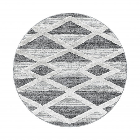 Ayyildiz, Kusový koberec Pisa 4709 Grey kruh, 120x120 (priemer) kruh, šedá, obývacia izba