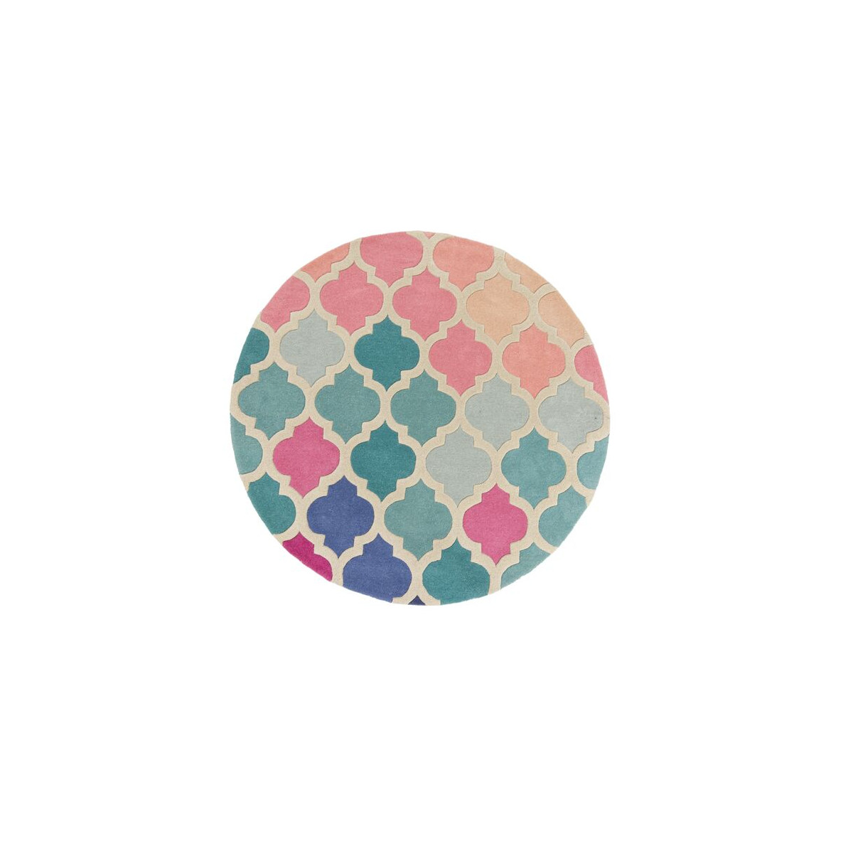AKCIA: 160x160 (priemer) kruh cm Ručne všívaný kusový koberec Illusion Rosella Pink/Blue kruh