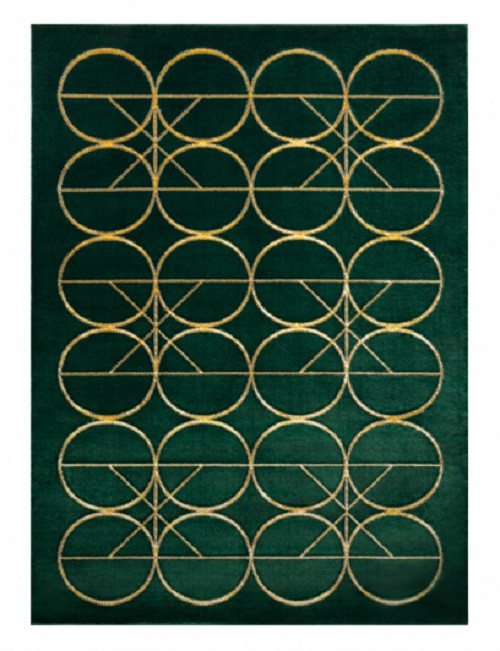Dywany Łuszczów, Kusový koberec Emerald 1010 green and gold, 160x220, zelená, kancelária