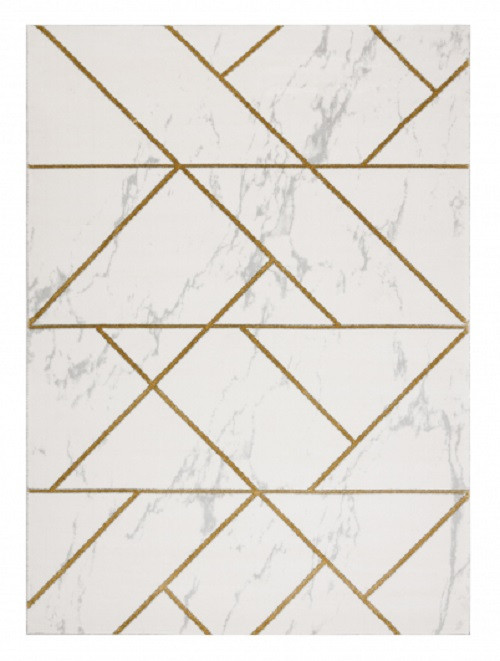 Dywany Łuszczów, Kusový koberec Emerald geometric 1012 cream and gold, 160x220, biela, kancelária