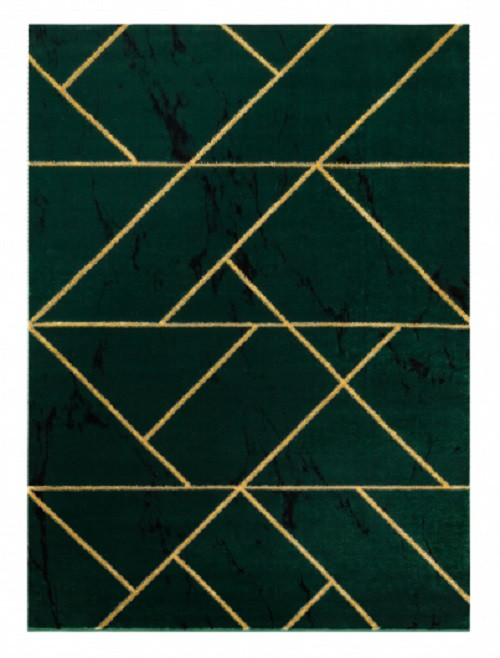 Dywany Łuszczów, Kusový koberec Emerald geometric 1012 green and gold, 80x150, zelená, chodba / predsieň