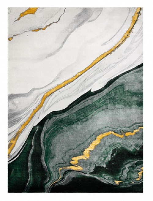 Dywany Łuszczów, Kusový koberec Emerald 1017 green and gold, 80x150, zelená, kancelária