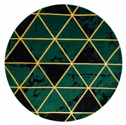 Dywany Łuszczów, Kusový koberec Emerald 1020 green and gold kruh, 120x120 (priemer) kruh, zelená, obývacia izba