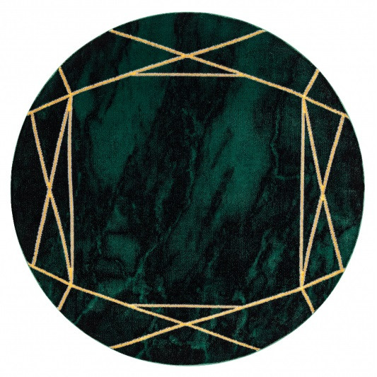 Dywany Łuszczów, Kusový koberec Emerald 1022 green and gold kruh, 200x200 (priemer) kruh, zelená, obývacia izba