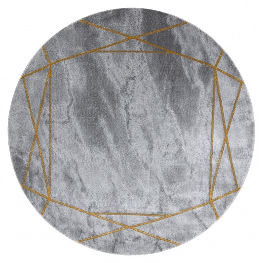 Kusový koberec Emerald 1022 grey and gold kruh - 120x120 (priemer) kruh cm Dywany Łuszczów 