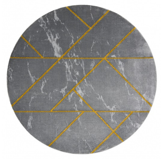 Kusový koberec Emerald geometric 1012 grey and gold kruh - 120x120 (priemer) kruh cm Dywany Łuszczów 