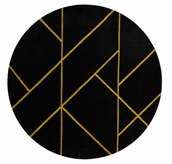 Kusový koberec Emerald geometric 1012 black and gold kruh - 200x200 (priemer) kruh cm Dywany Łuszczów 