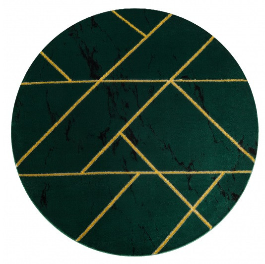 Dywany Łuszczów, Kusový koberec Emerald geometric 1012 green and gold kruh, 200x200 (priemer) kruh, zelená, chodba / predsieň