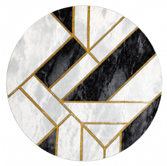 Kusový koberec Emerald 1015 black and gold kruh - 160x160 (priemer) kruh cm Dywany Łuszczów 