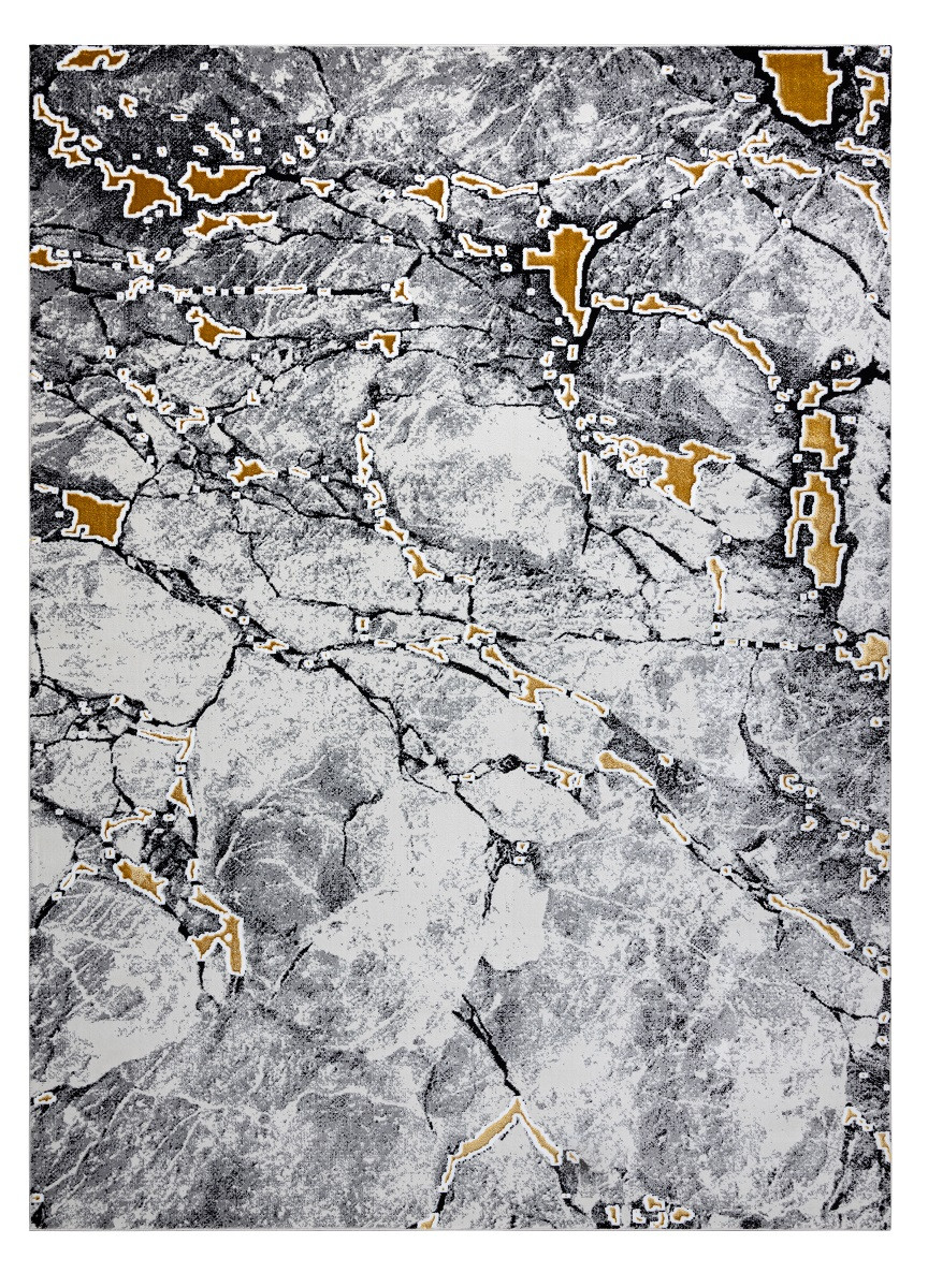 Kusový koberec Gloss 528A 58 3D mramor ivory/black - 160x220 cm Dywany Łuszczów 