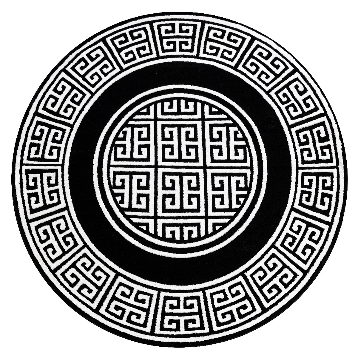 Kusový koberec Gloss 6776 85 greek black/ivory kruh - 200x200 (priemer) kruh cm Dywany Łuszczów 