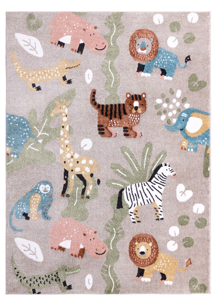 Dywany Łuszczów, Detský kusový koberec Fun Africa beige, 80x150, viacfarebná, detská izba