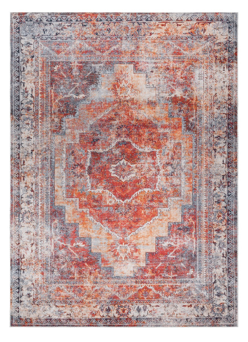 Dywany Łuszczów, Kusový koberec ANDRE Frame 1684, 120x170, červená, chodba / predsieň