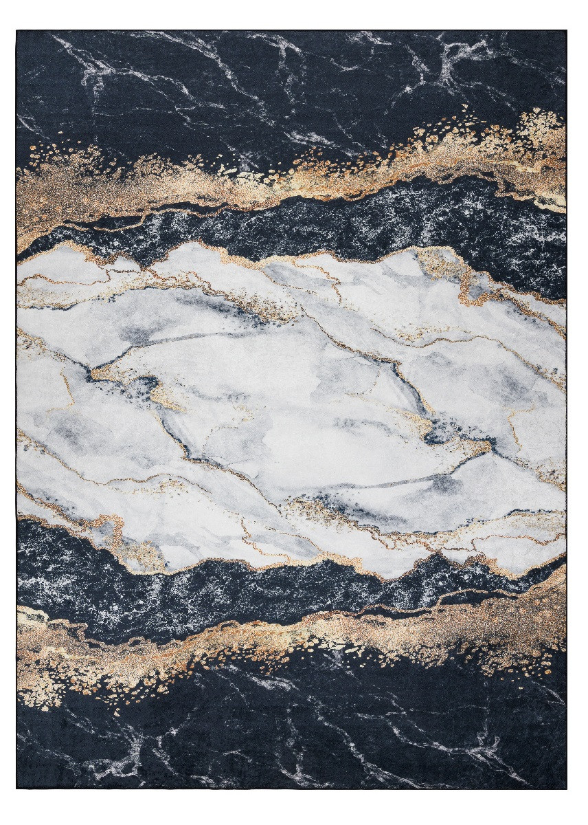 Dywany Łuszczów, Kusový koberec ANDRE Marble 1124, 120x170, čiernobiela, chodba / predsieň