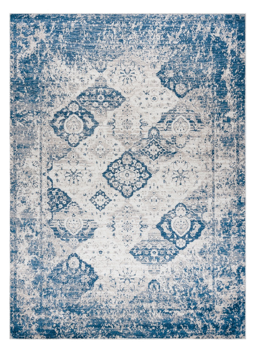 Dywany Łuszczów, Kusový koberec ANDRE Rosette 1819C, 160x220, modrá, chodba / predsieň