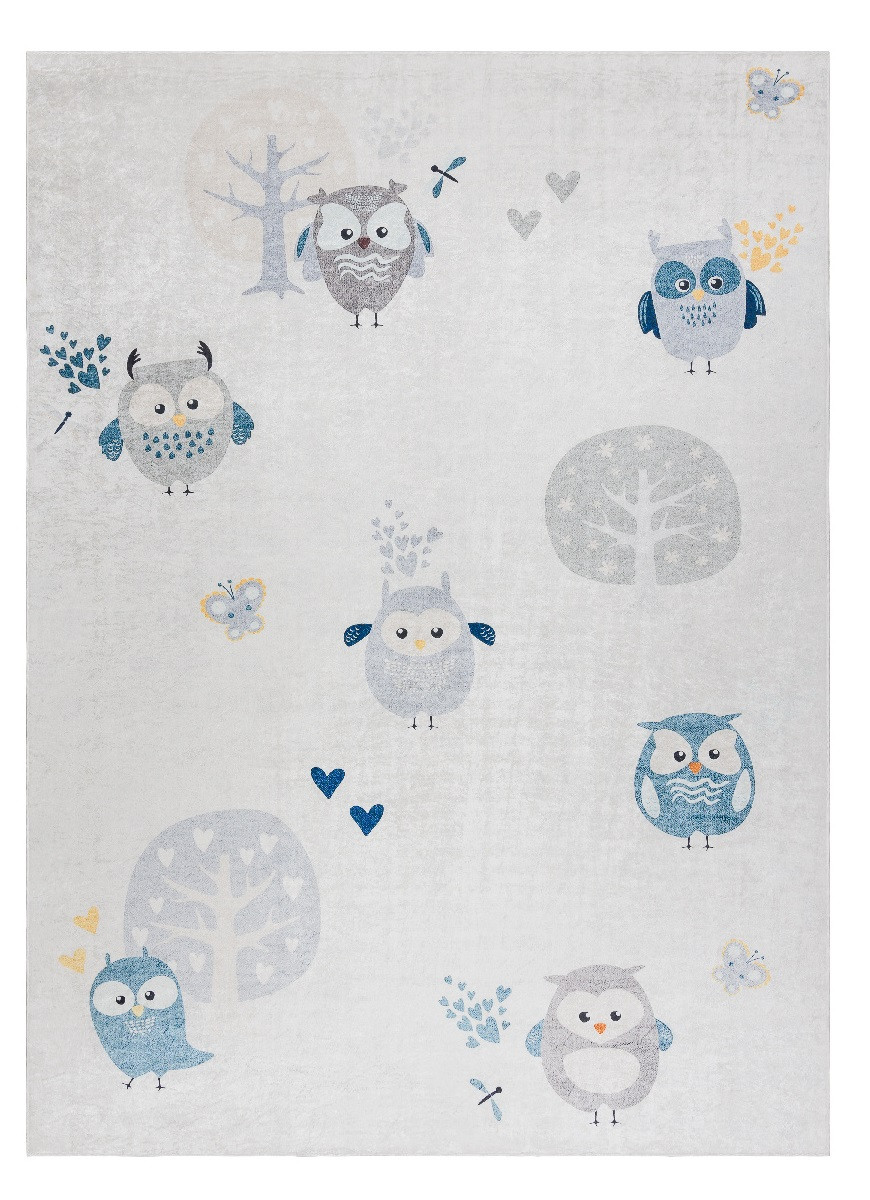 Dywany Łuszczów, Detský kusový koberec Bambino 1161 Owls grey, 80x150, šedá, detská izba