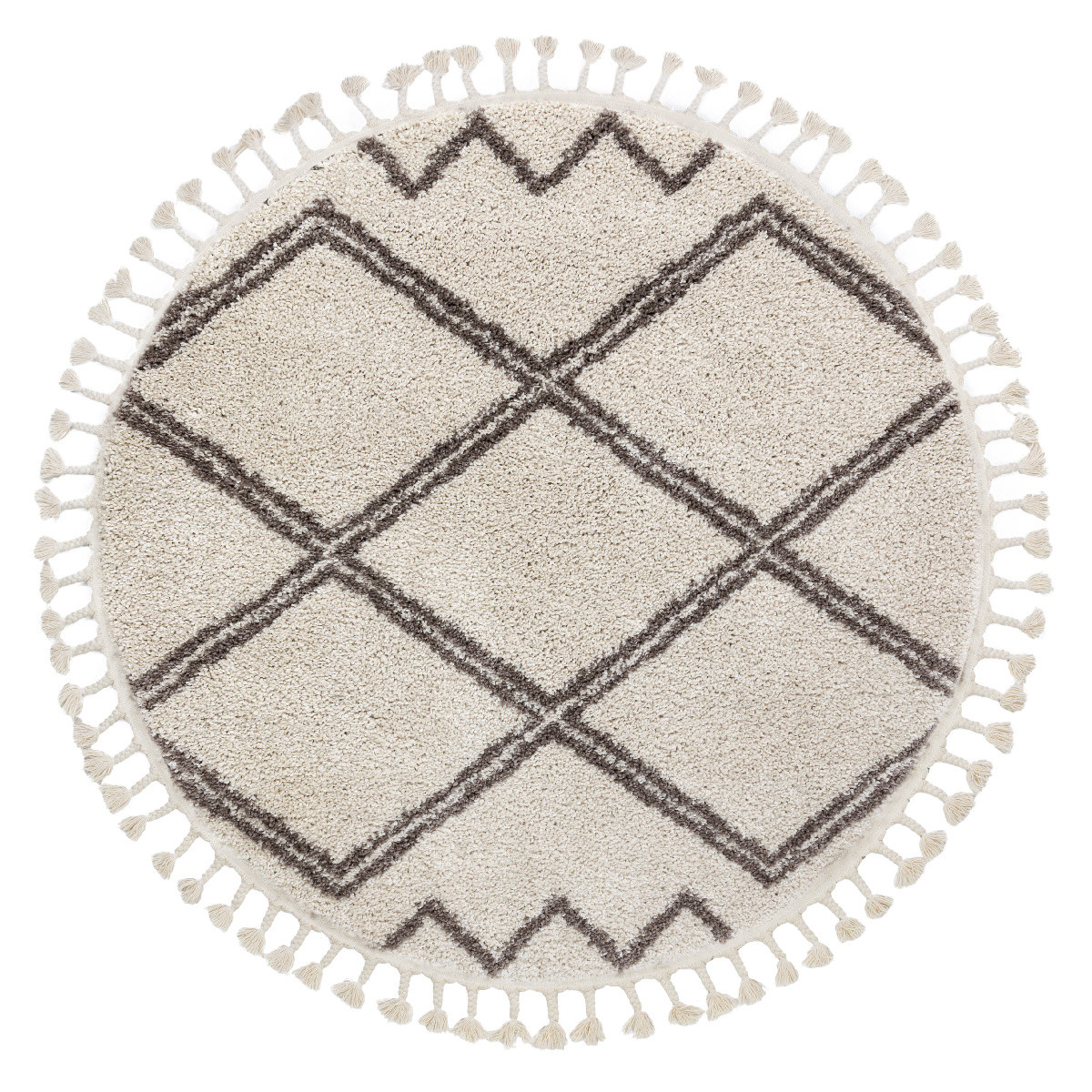 Kusový koberec Berber Asila cream and brown kruh - 120x120 (priemer) kruh cm Dywany Łuszczów 
