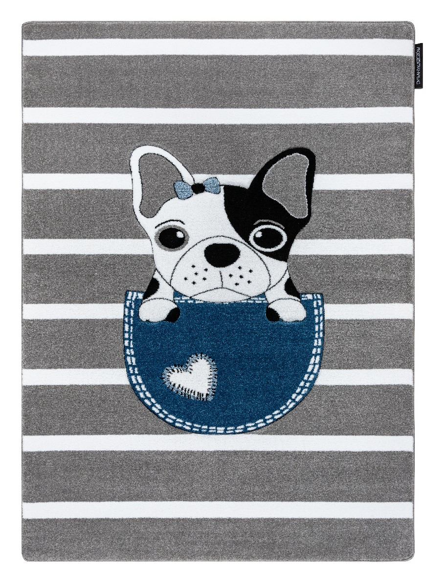 Detský kusový koberec Petit Bulldog grey - 140x190 cm Dywany Łuszczów 