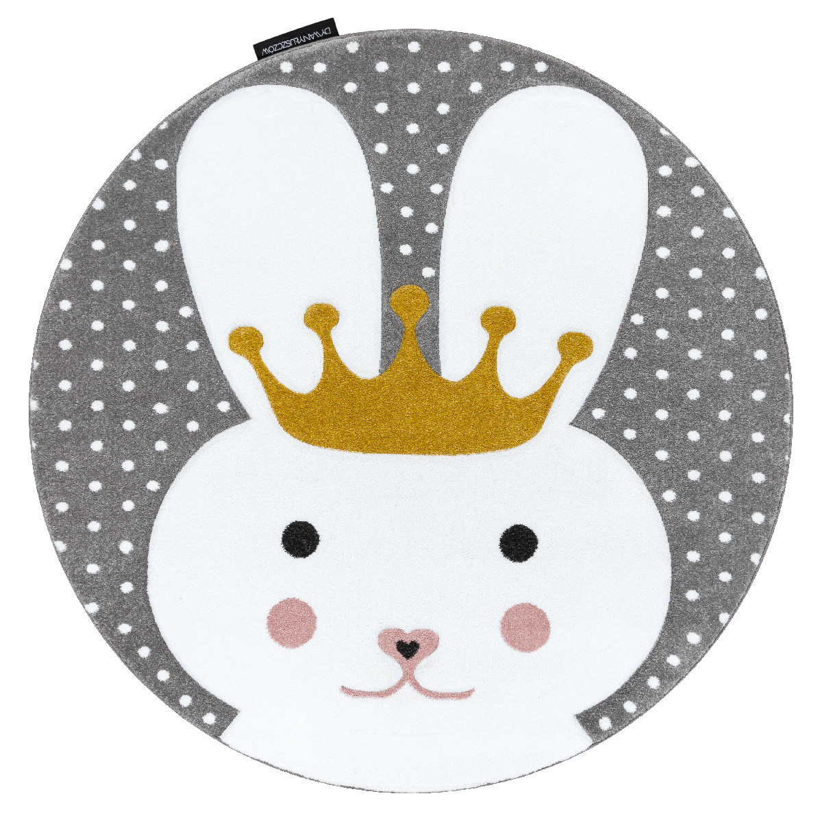 Detský kusový koberec Petit Bunny grey okrúhly - 140x140 (priemer) kruh cm Dywany Łuszczów 