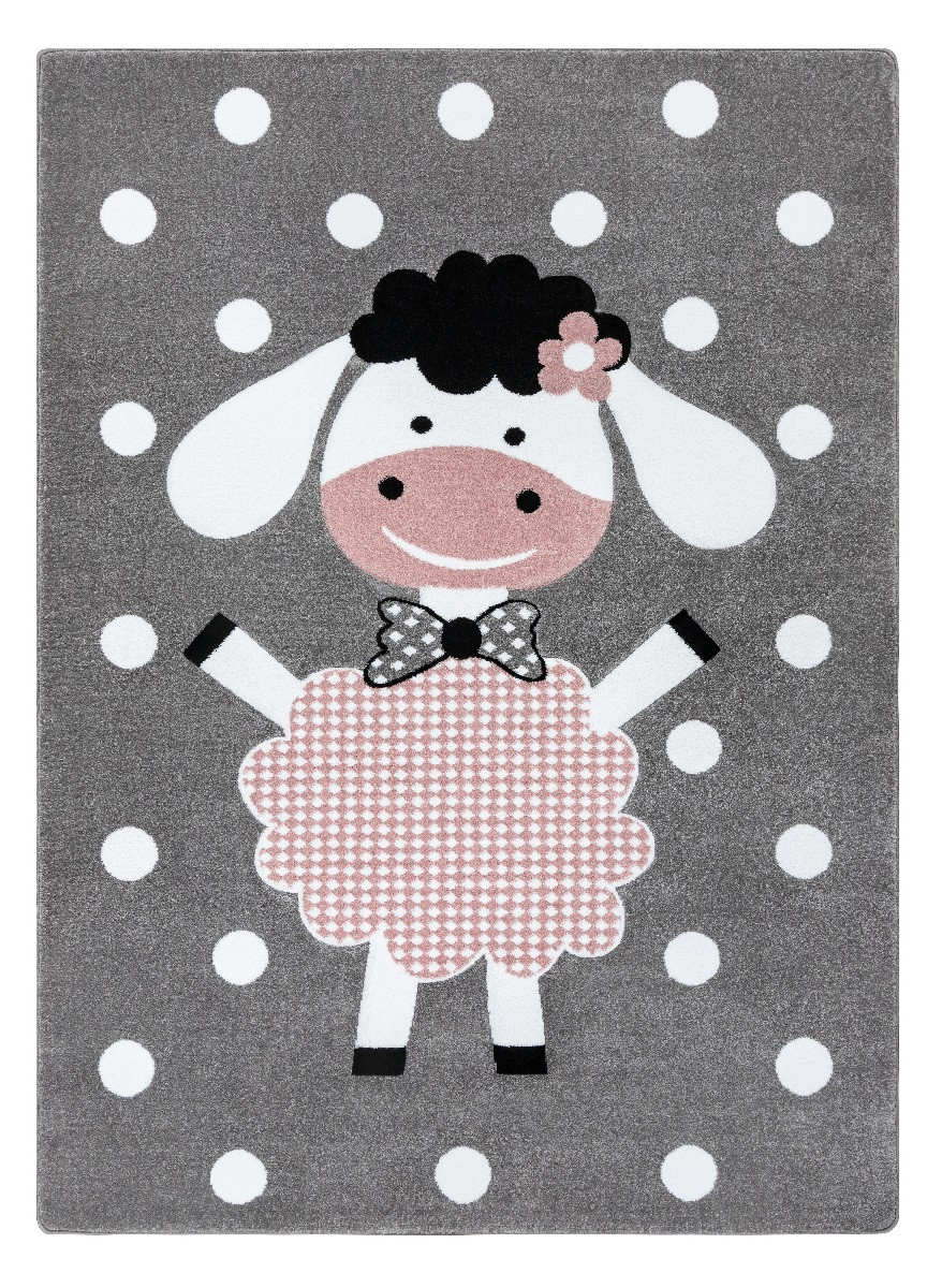 Dywany Łuszczów, Detský kusový koberec Petit Dolly sheep grey, 120x170, ružová, detská izba
