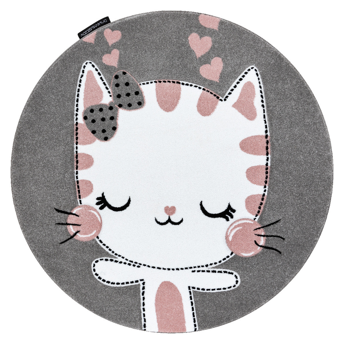 Detský kusový koberec Petit Kitty cat grey kruh - 120x120 (priemer) kruh cm Dywany Łuszczów 