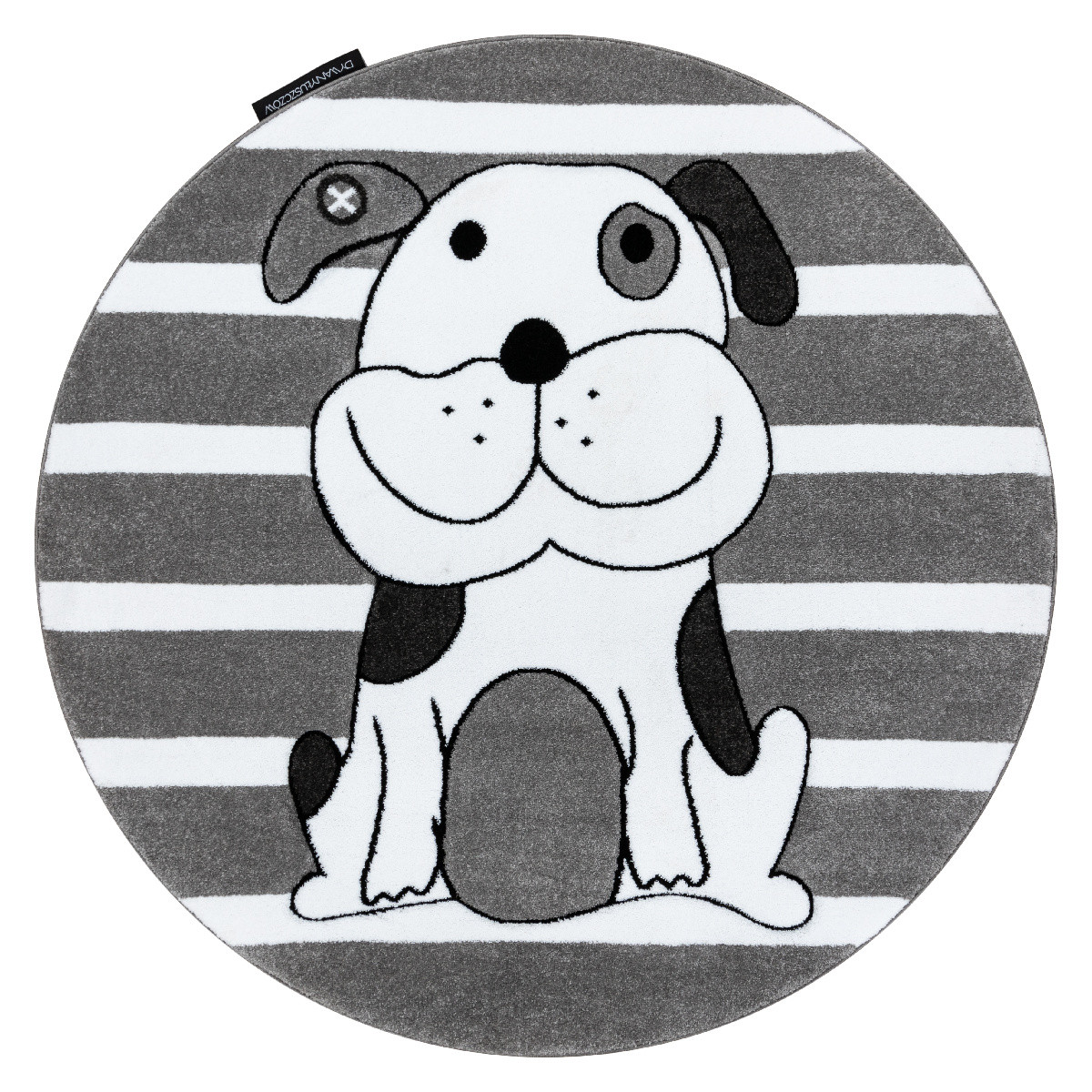 Detský kusový koberec Petit Puppy grey kruh - 120x120 (priemer) kruh cm Dywany Łuszczów 