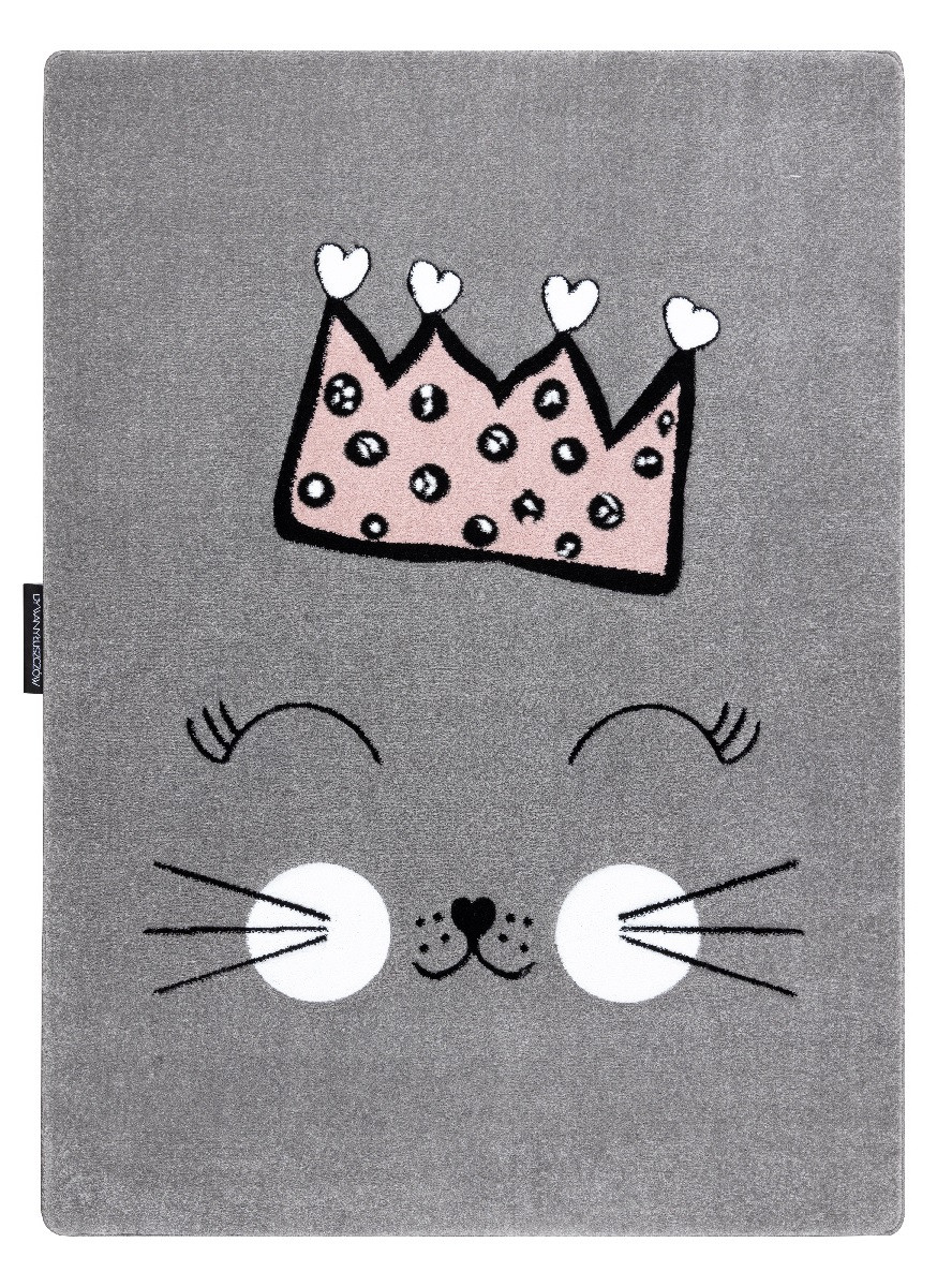 Detský kusový koberec Petit Cat crown grey - 240x330 cm Dywany Łuszczów 