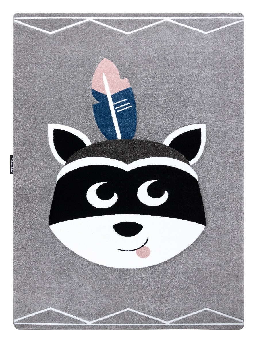 Dywany Łuszczów, Detský kusový koberec Petit Raccoon mukki grey, 160x220, šedá, detská izba