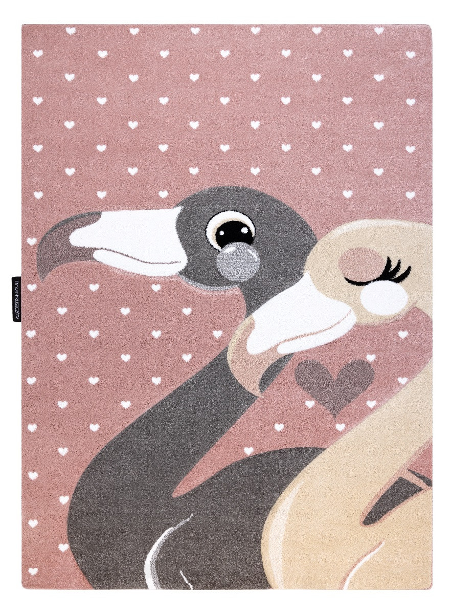 Detský kusový koberec Petit Flamingos hearts pink - 180x270 cm Dywany Łuszczów 