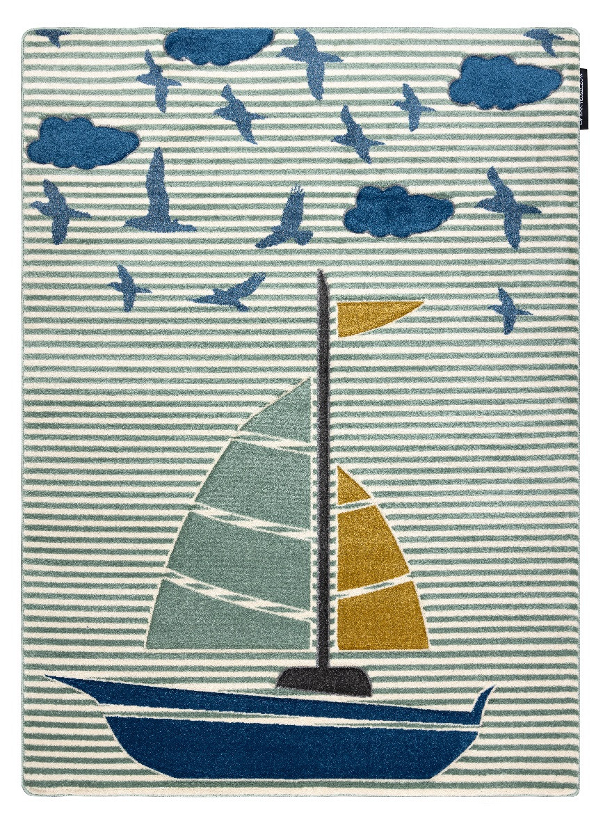 Detský kusový koberec Petit Sail boat green - 160x220 cm Dywany Łuszczów 
