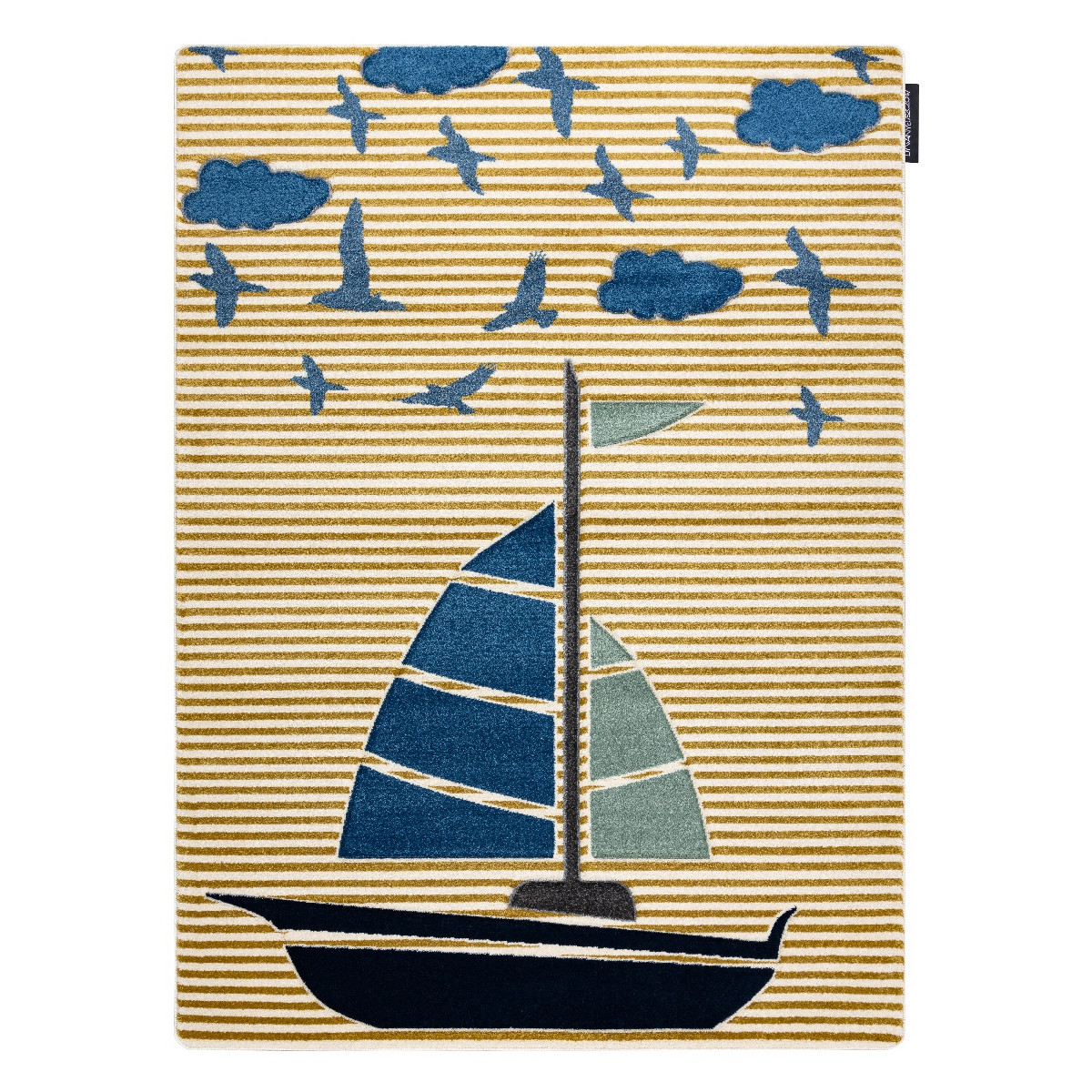 Detský kusový koberec Petit Sail boat gold