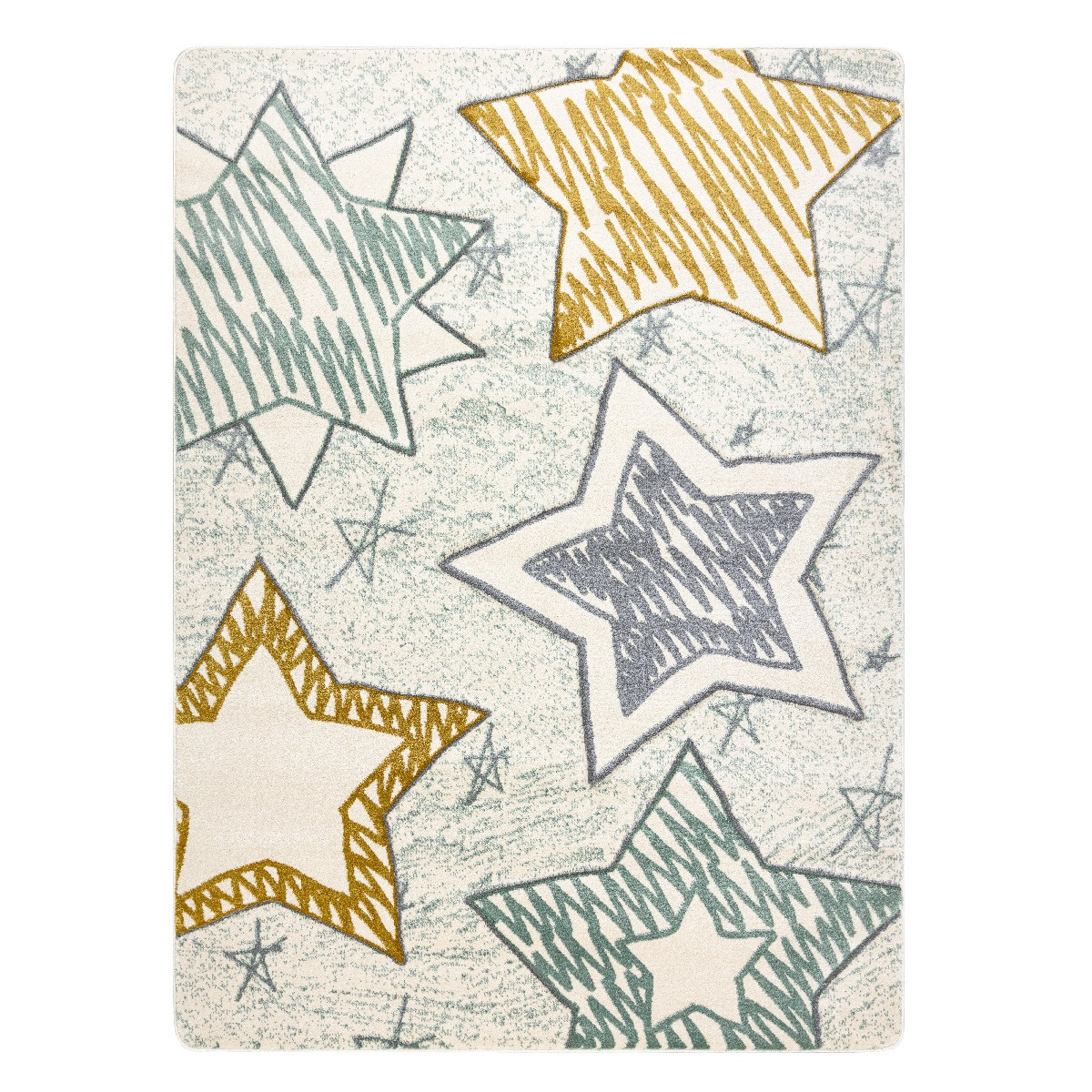 Detský kusový koberec Petit Stars green