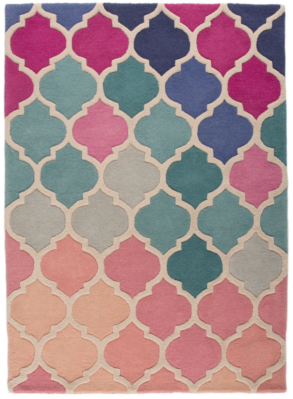 Ručne všívaný kusový koberec Illusion Rosella Pink / Blue - 80x150 cm Flair Rugs koberce 
