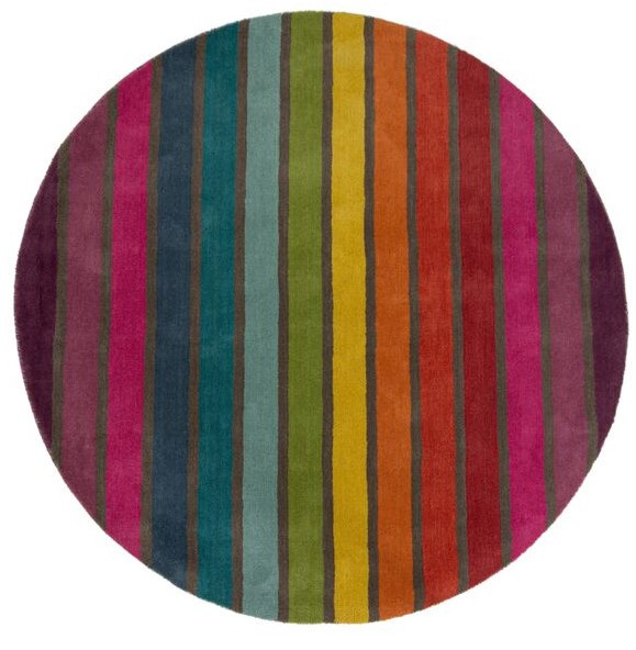 Flair Rugs, Ručne tkaný kusový koberec Illusion Candy Multi kruh, 160x160 (priemer) kruh, viacfarebná, detská izba