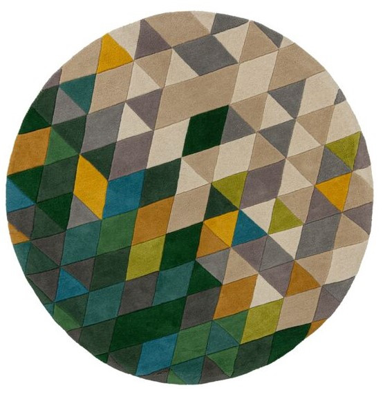 Ručne všívaný kusový koberec Illusion Prism Green/Multi kruh - 160x160 (priemer) kruh cm Flair Rugs koberce 