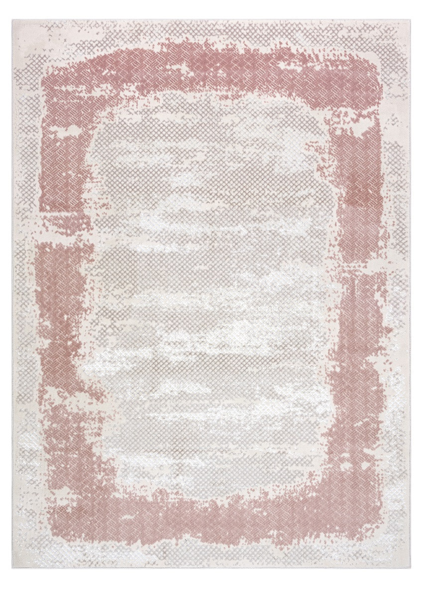 Dywany Łuszczów, Kusový koberec Core A004 Frame beige/pink, 180x270, ružová, chodba / predsieň
