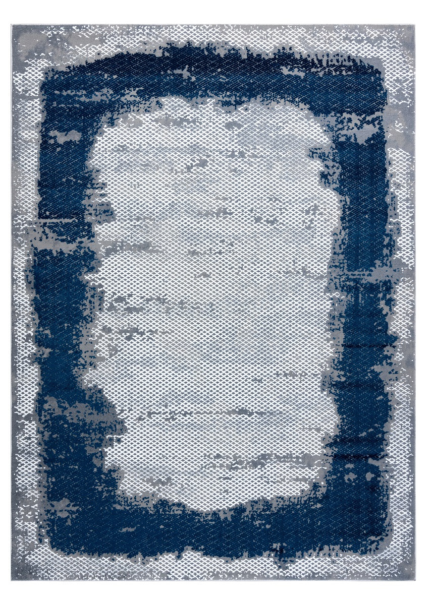 Dywany Łuszczów, Kusový koberec Core A004 Frame blue/grey, 180x270, modrá, chodba / predsieň