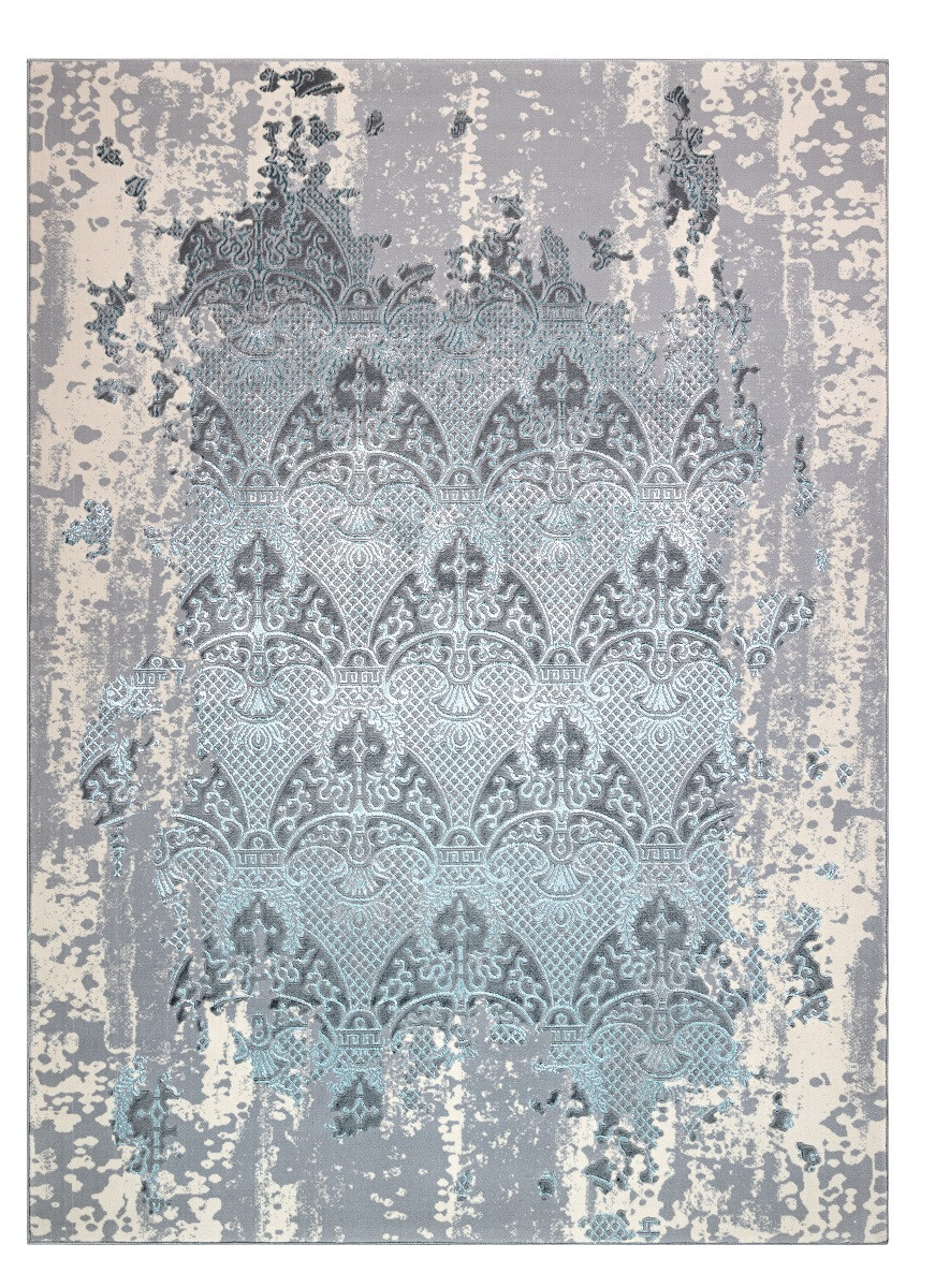 Dywany Łuszczów, Kusový koberec Core W3824 Ornament Vintage cream/grey and blue, 180x270, modrá, chodba / predsieň