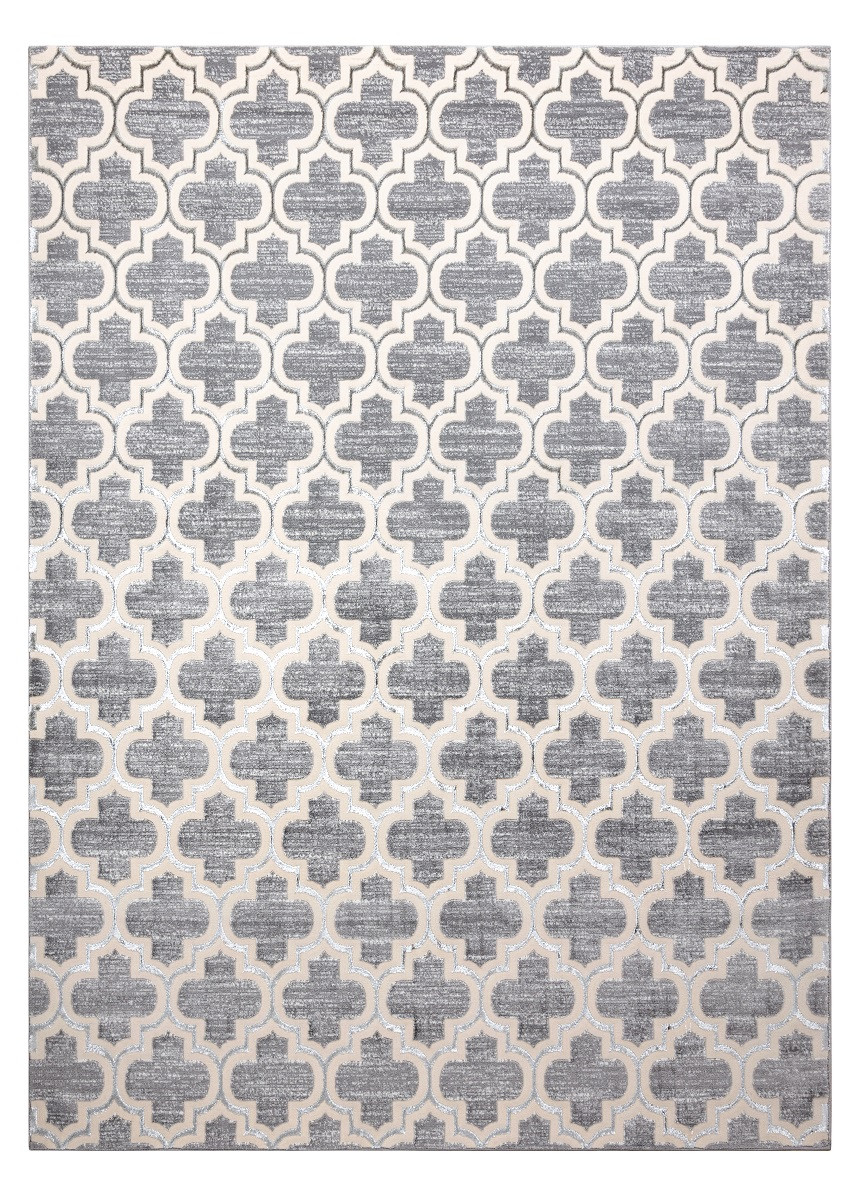 Dywany Łuszczów, Kusový koberec Core W6764 Trellis grey/cream, 200x290, šedá, chodba / predsieň