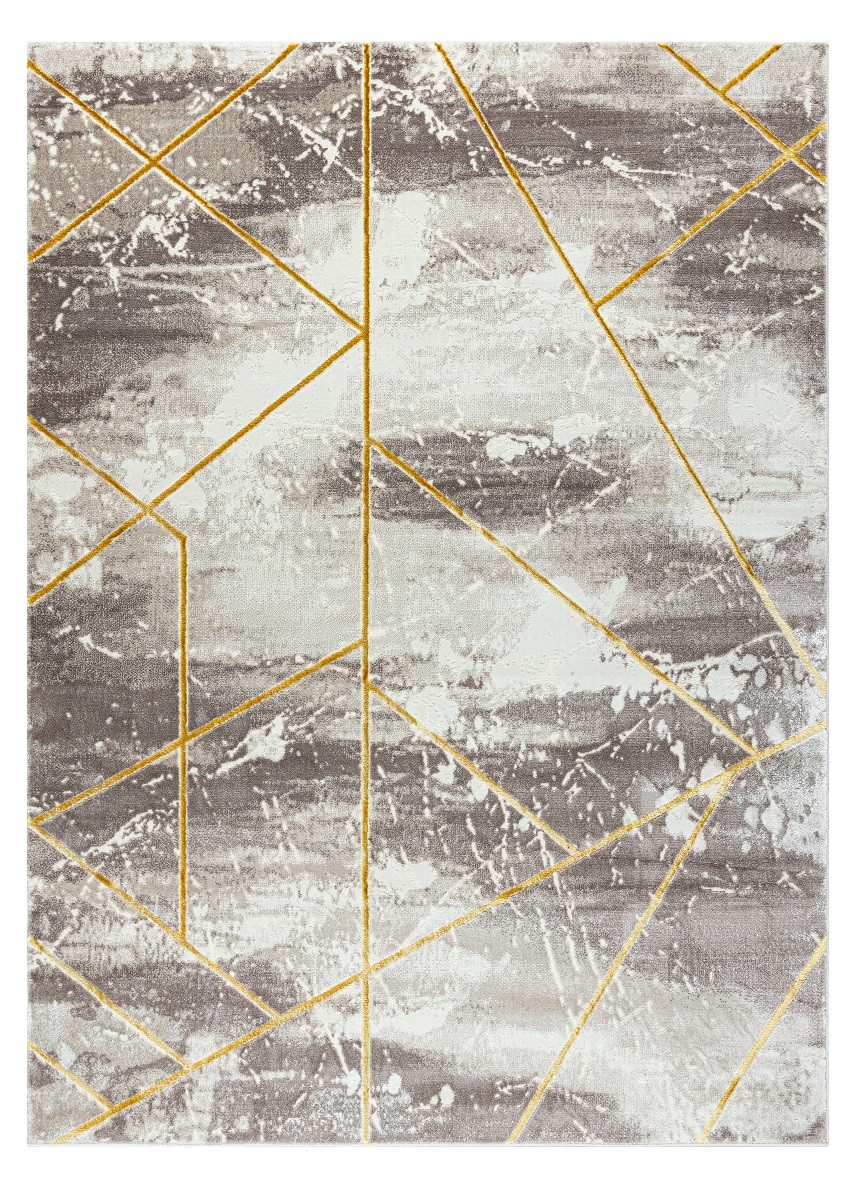 Kusový koberec Core 1818 Geometric ivory/gold - 80x150 cm Dywany Łuszczów 