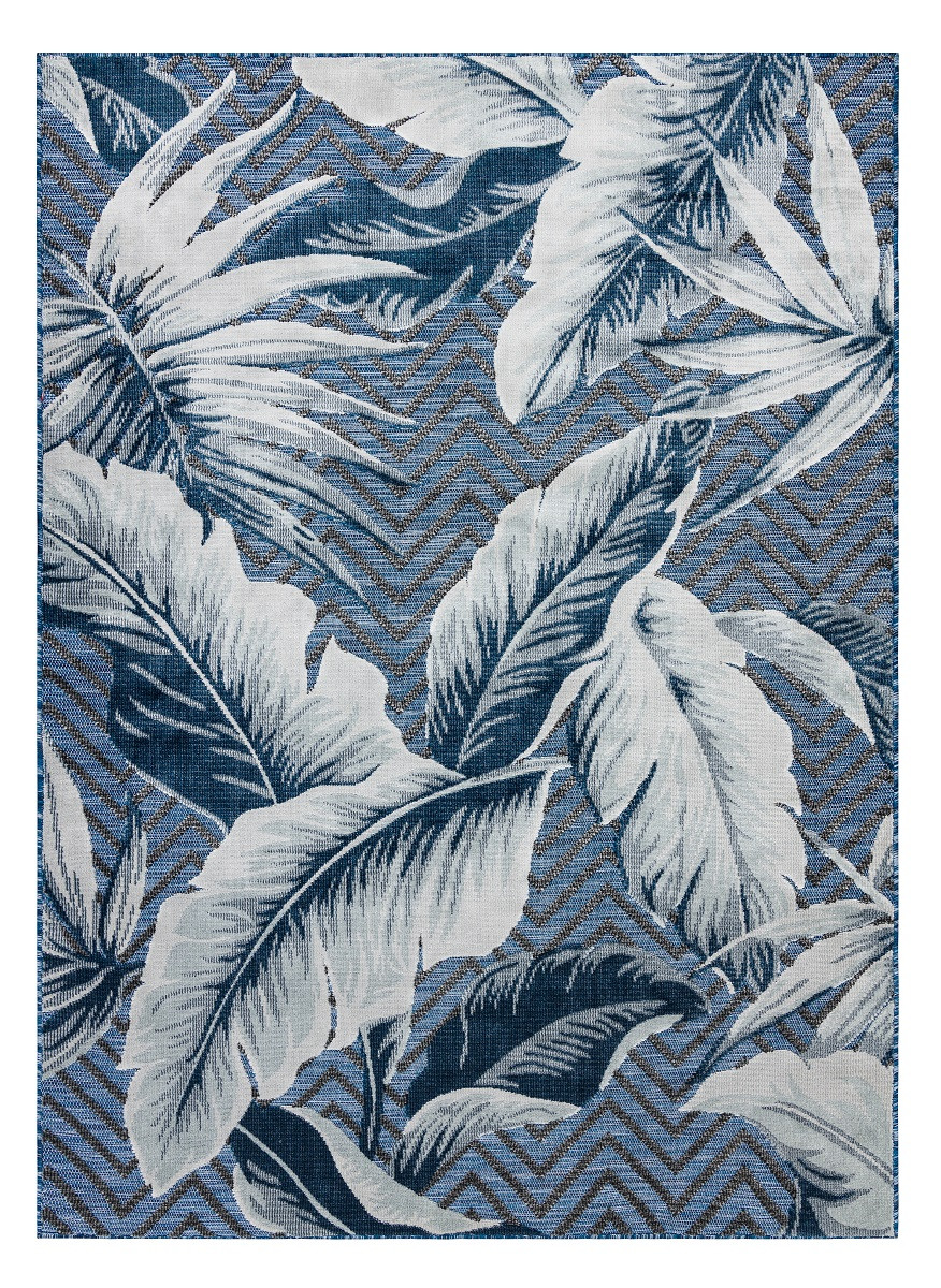 Kusový koberec Botanic 65242 Feathers navy – na von aj na doma - 78x150 cm Dywany Łuszczów 