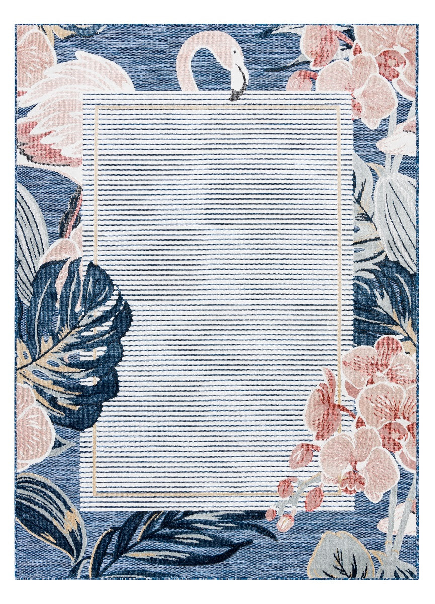 Kusový koberec Botanic 65240 Flamingo navy – na von aj na doma - 157x220 cm Dywany Łuszczów 