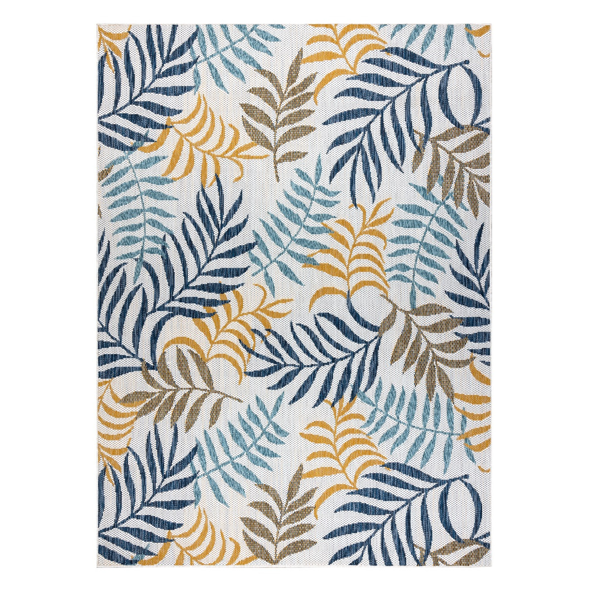 Kusový koberec Cooper Sisal Leaves 22251 ecru/navy