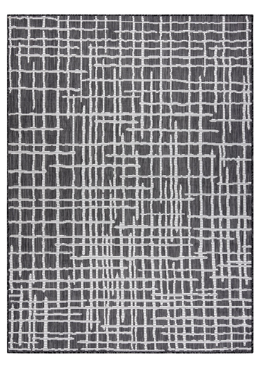 Dywany Łuszczów, Kusový koberec Sion Sisal Trellis 22144 black/ecru – na von aj na doma, 120x170, šedá, chodba / predsieň