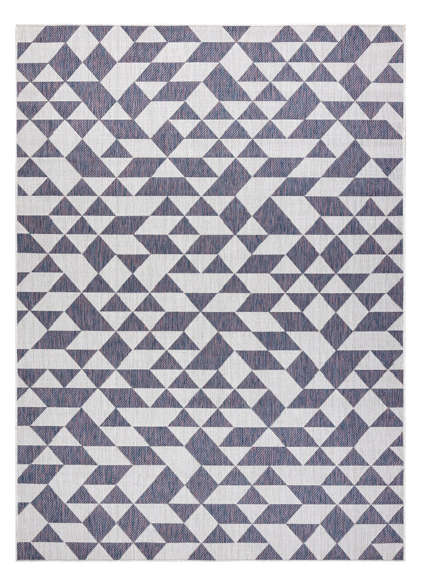 Dywany Łuszczów, Kusový koberec Sion Sisal Triangles 22373 ecru/blue-pink – na von aj na doma, 120x170, viacfarebná, chodba / predsieň