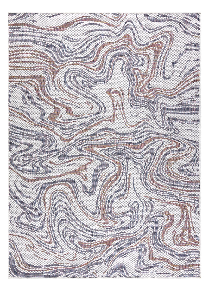 Dywany Łuszczów, Kusový koberec Sion Sisal Waves 2836 ecru/blue/pink – na von aj na doma, 180x270, viacfarebná, chodba / predsieň