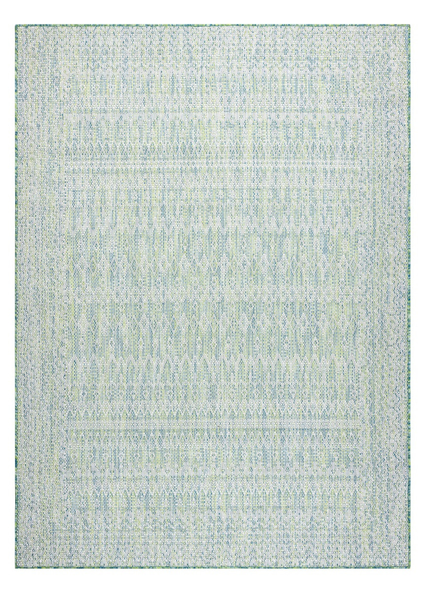 Dywany Łuszczów, Kusový koberec Sion Sisal Aztec 22184 green/blue/ecru – na von aj na doma, 200x290, zelená, chodba / predsieň