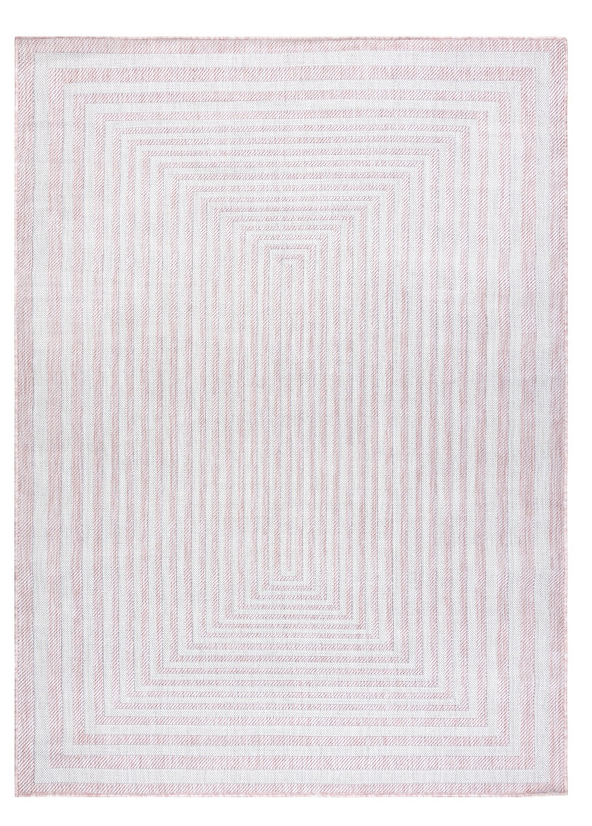 Dywany Łuszczów, Kusový koberec Sion Sisal Labirinth 22376 pink/ecru – na von aj na doma, 200x290, ružová, chodba / predsieň