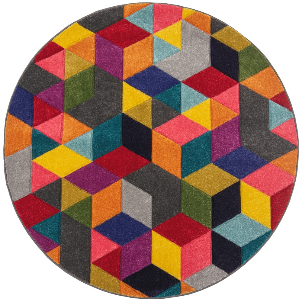 Flair Rugs, Kusový koberec Spectrum Dynamic Multi kruh, 160x160 (priemer) kruh, viacfarebná, detská izba