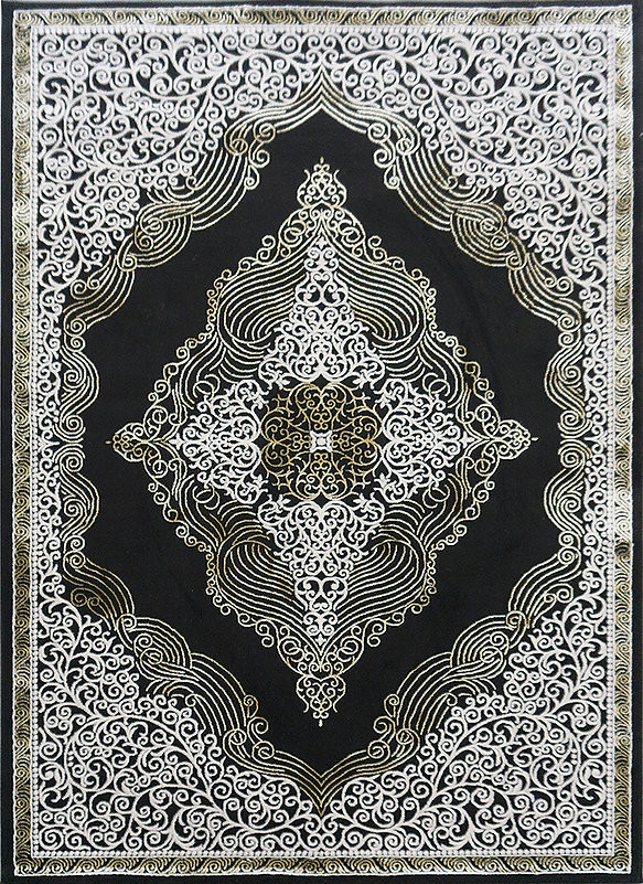 Berfin Dywany, Kusový koberec Elite 3935 Black Gold, 60x100, čierna, kancelária